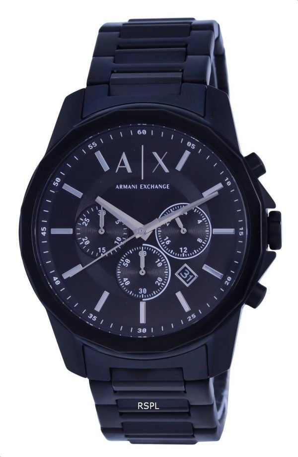 Armani Exchange Chronograph Stainless Steel Black Dial Quartz AX1722 ...