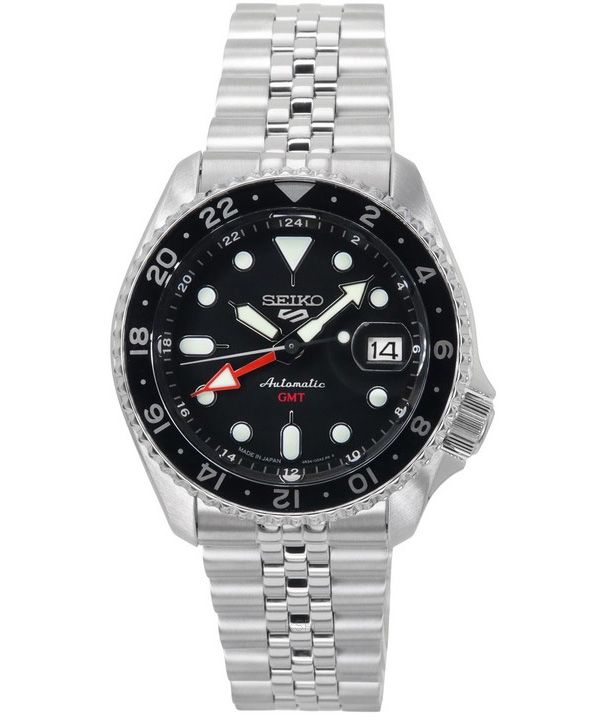 Seiko 5 Sports SKX Sports Style GMT Stainless Steel Black Dial ...