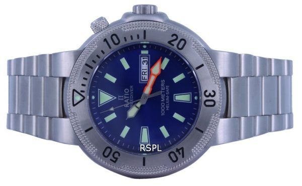 Ratio FreeDiver Blue Dial Stainless Steel Quartz 1050MD93-12V-BLU 1000M Mens Watch